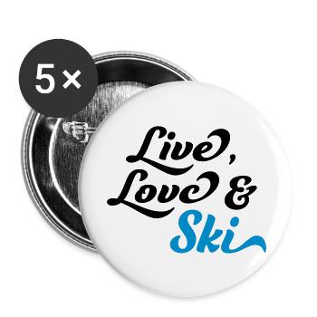 Ski - Buttons klein 25 mm (5er Pack) - Weiß - Vorne