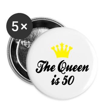 50 Geburtstag - Buttons klein 25 mm (5er Pack) - Weiß - Vorne