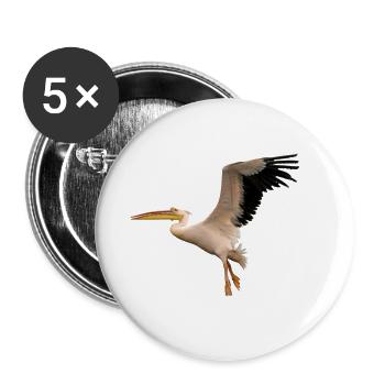 pelican pelikanbird vogel1 - Buttons klein 25 mm (5er Pack) - Weiß - Vorne