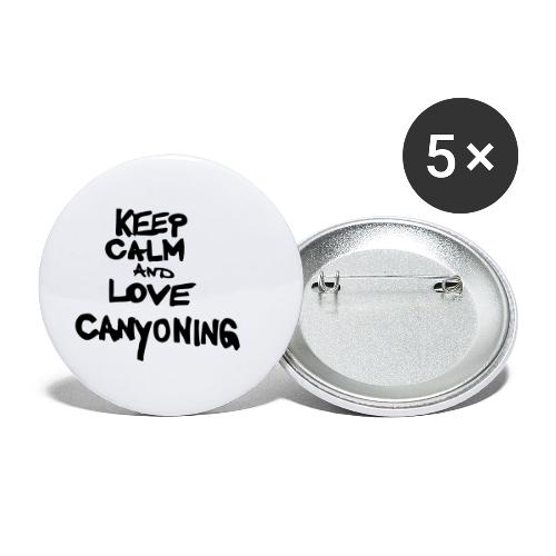 keep calm and love canyoning - Buttons klein 25 mm (5er Pack)