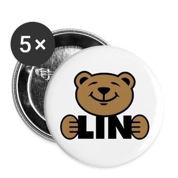 Berlin | Bär | Bearlin | Bear - Buttons small 1''/25 mm (5-pack) - white - Front
