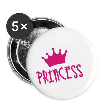 Princess - Buttons klein 25 mm (5er Pack) - Weiß - Vorne