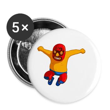 lutteur de lutte boxeurs sumo boxing23 - Lot de 5 petits badges (25 mm) - blanc - Devant