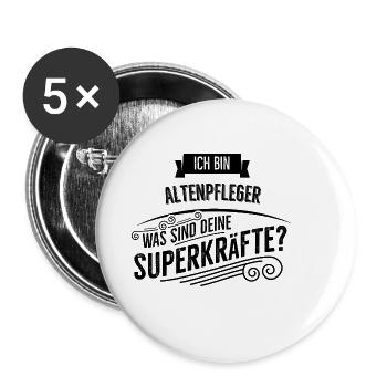 Altenpfleger - Buttons klein 25 mm (5er Pack) - Weiß - Vorne