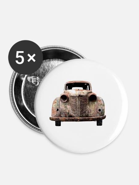 Auto - Buttons klein 25 mm (5er Pack) - Weiß