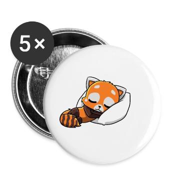 Roter Panda am schlafen - Lot de 5 petits badges (25 mm) - blanc - Devant