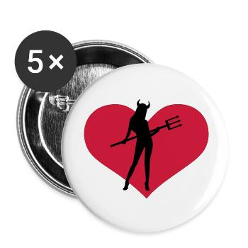 she_devil - Lot de 5 petits badges (25 mm) - blanc - Devant