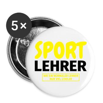 Sportlehrer Geschenk - Buttons klein 25 mm (5er Pack) - Weiß - Vorne