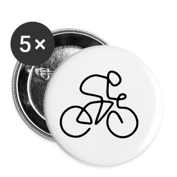 One line cyclist - Buttons small 1''/25 mm (5-pack) - white - Front