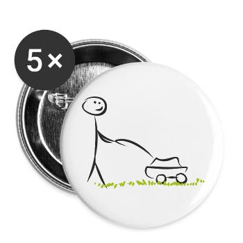 rasenmaeher lawn mower mowing machine3 - Buttons small 1''/25 mm (5-pack) - white - Front