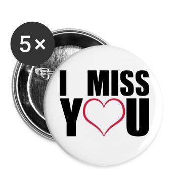 I miss you geschenk - Buttons klein 25 mm (5er Pack) - Weiß - Vorne
