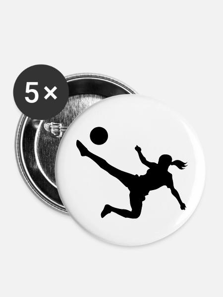 Soccer female de - Buttons klein 25 mm (5er Pack) - Weiß