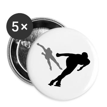 Ice Skater 2C - Buttons small 1''/25 mm (5-pack) - white - Front