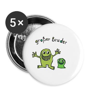 Großer Bruder - Buttons klein 25 mm (5er Pack) - Weiß - Vorne
