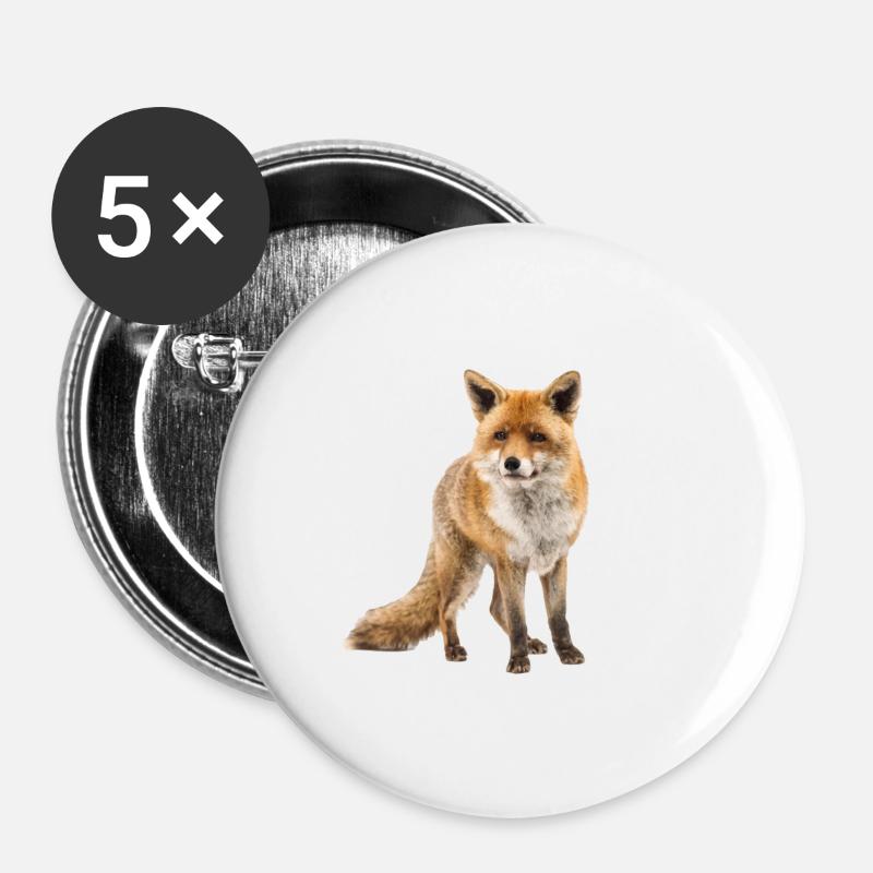 Fox - Buttons small 1''/25 mm (5-pack) - white