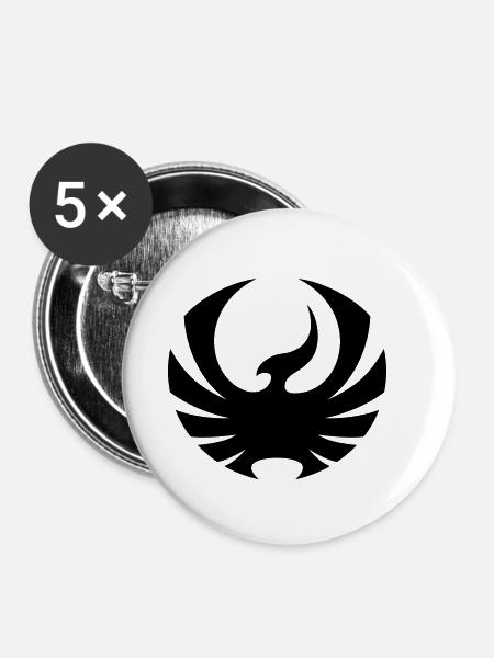 Phönix - Buttons klein 25 mm (5er Pack) - Weiß
