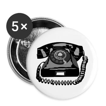 telephone téléphone portable téléphone radio retro3 - Lot de 5 petits badges (25 mm) - blanc - Devant