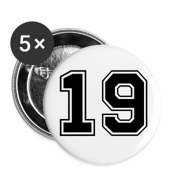 neunzehn - Buttons small 1''/25 mm (5-pack) - white - Front