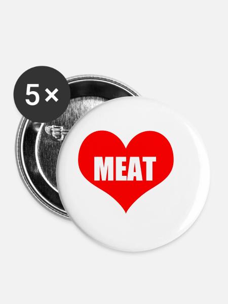 meat - Buttons klein 25 mm (5er Pack) - Weiß