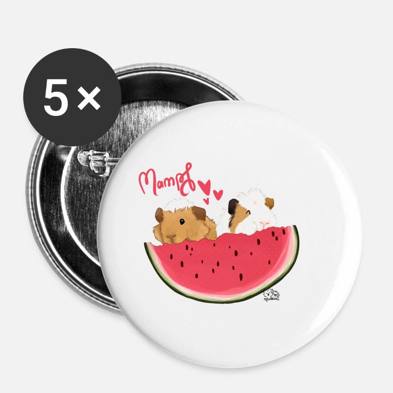 Mampf - Buttons small 1''/25 mm (5-pack) - white