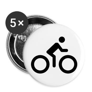 Bicycle logo - Buttons small 1''/25 mm (5-pack) - white - Front