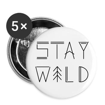Stay Wild - Buttons small 1''/25 mm (5-pack) - white - Front