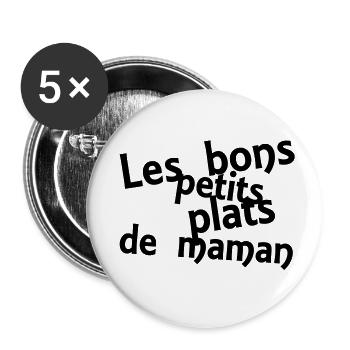 les bons petits plats de maman - Buttons klein 25 mm (5er Pack) - Weiß - Vorne
