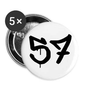 Tag : 57 - Lot de 5 petits badges (25 mm) - blanc - Devant