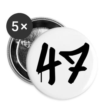 Tag : 47 - Lot de 5 petits badges (25 mm) - blanc - Devant