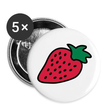 strawberry - Buttons klein 25 mm (5er Pack) - Weiß - Vorne