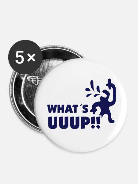 what_s_uuup_mono_50 - Buttons klein 25 mm (5er Pack) - Weiß