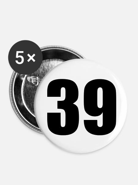 39 - Buttons klein 25 mm (5er Pack) - Weiß