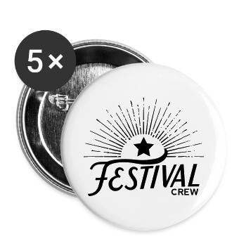 Festival Crew mit Stern - Buttons klein 25 mm (5er Pack) - Weiß - Vorne