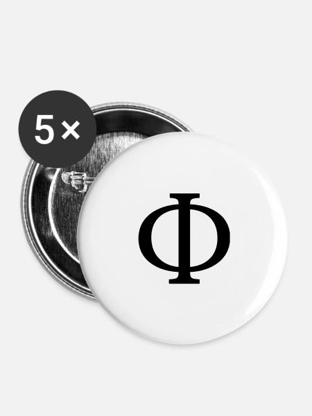 Phi - Buttons klein 25 mm (5er Pack) - Weiß