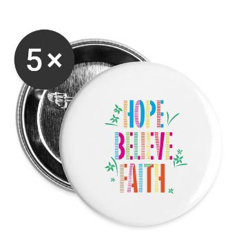 Hoffen Vertrauen Glauben Motivation Muster - Buttons klein 25 mm (5er Pack) - Weiß - Vorne