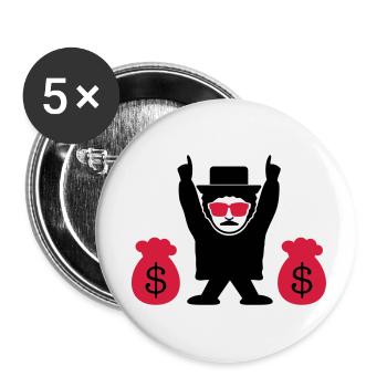 party_thief_f2 - Buttons klein 25 mm (5er Pack) - Weiß - Vorne