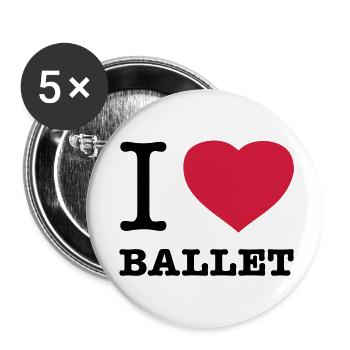 J’AIME LE BALLET Ballett - Lot de 5 petits badges (25 mm) - blanc - Devant