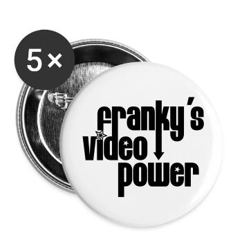 Franky´s Video Power - Buttons klein 25 mm (5er Pack) - Weiß - Vorne