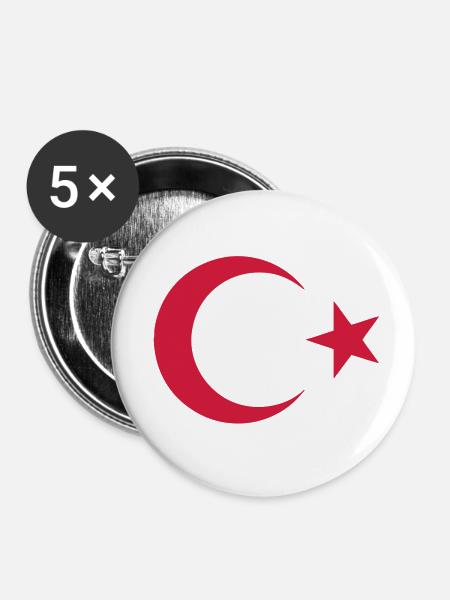 Ay Yildiz - Buttons klein 25 mm (5er Pack) - Weiß