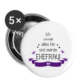Junggesellinnenabschied Hochzeit Ehefrau Geschenk - Buttons klein 25 mm (5er Pack) - Weiß - Vorne