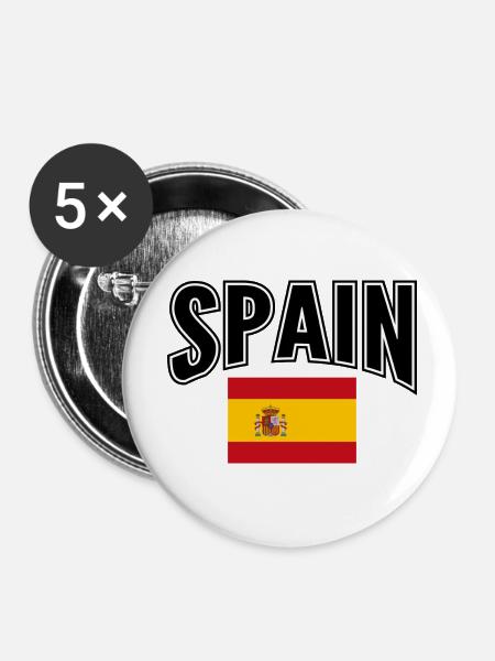 Spanien - Buttons klein 25 mm (5er Pack) - Weiß