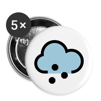Icône ou icône de météo Neige et giboulée - Lot de 5 petits badges (25 mm) - blanc - Devant