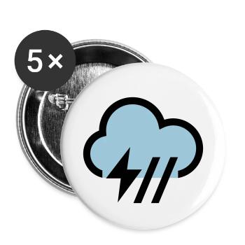Tempête, icône de nuage d'orage, icône - Lot de 5 petits badges (25 mm) - blanc - Devant