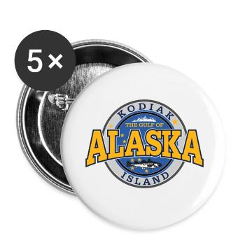 Alaska Kodiak Island - Buttons klein 25 mm (5er Pack) - Weiß - Vorne