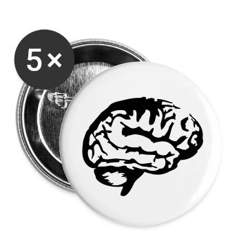 Brain_silhouette - Buttons klein 25 mm (5er Pack) - Weiß - Vorne