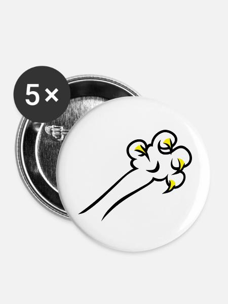 claws / Krallen (2c) - Buttons klein 25 mm (5er Pack) - Weiß
