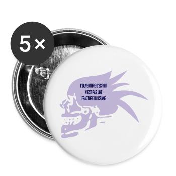 denkend - Buttons klein 25 mm (5er Pack) - Weiß - Vorne