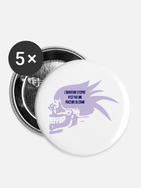 denkend - Buttons klein 25 mm (5er Pack) - Weiß