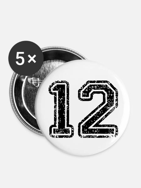 12 - Buttons klein 25 mm (5er Pack) - Weiß
