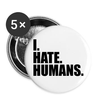 cool logo humans text sticker fuck you fuck off - Buttons small 1''/25 mm (5-pack) - white - Front